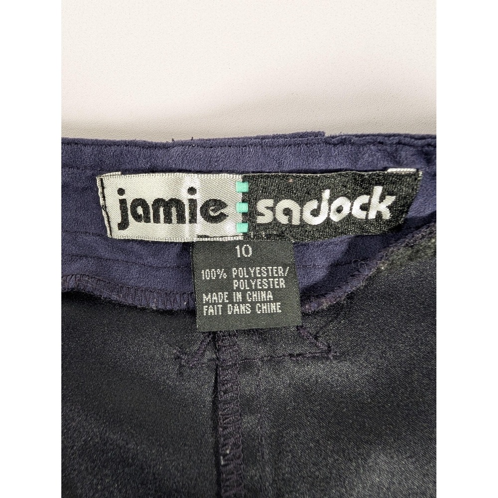 Jamie Sadock Shorts Womens 10 Faux Suede Navy Blue Zip Pocket Golf Activewear - Picture 7 of 11